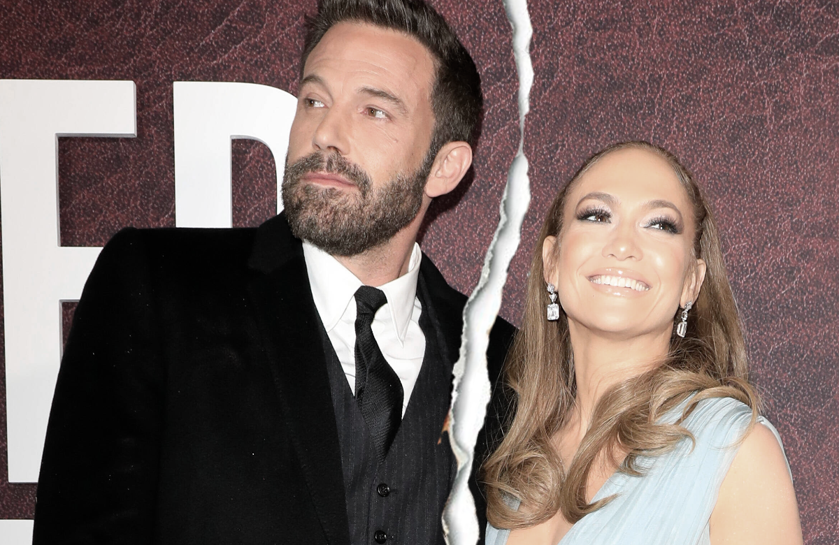 Ben Affleck und Jennifer Lopez gucken in entgegen gesetzte Richtungen