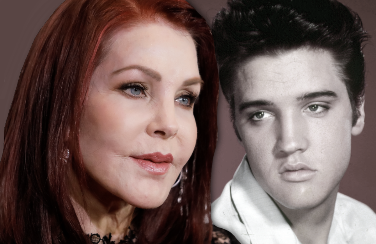 Priscilla Presley und Elvis Presley traurig