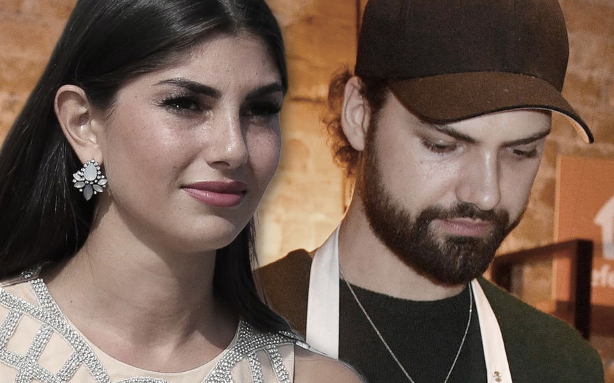 Yeliz Koc lächelt leicht, Jimi Blue Ochsenknecht guckt nach unten
