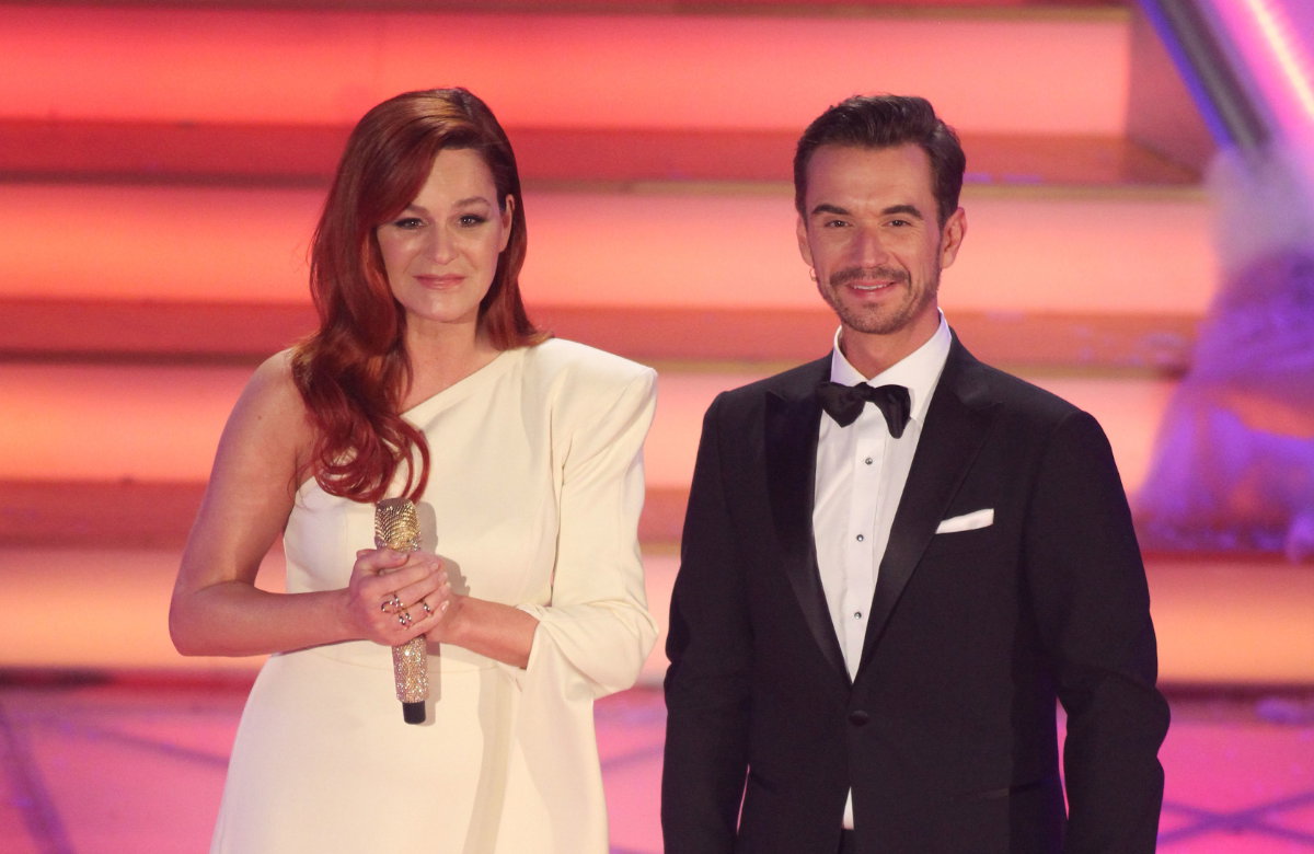 Andrea Berg und Florian Silbereisen zusammen auf der Bühne.
