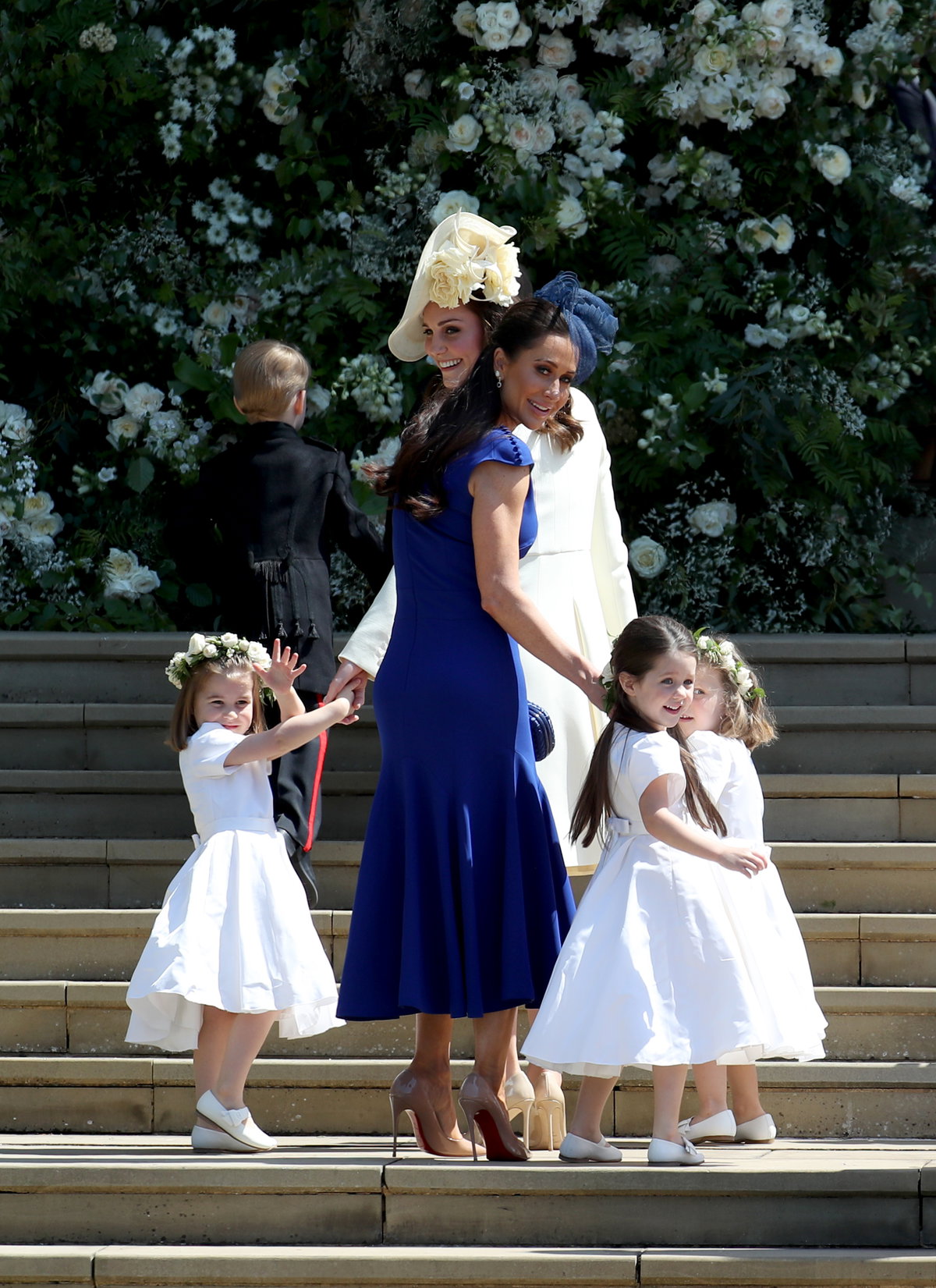 Herzogin Kate, Prinzessin Charlotte, Jessica Mulroney und Ivy Mulroney bei der royalen Hochzeit von Harry & Meghan