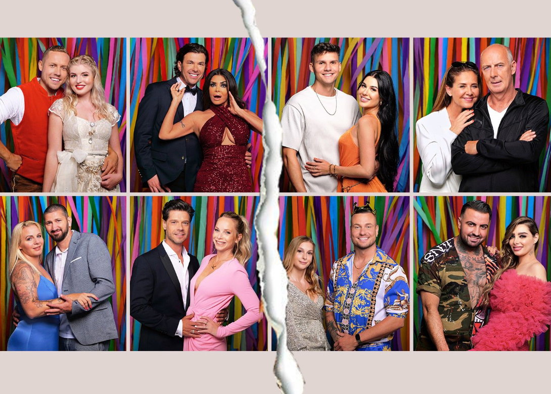 Collage aus allen "Sommerhaus der Stars"-Paare 2022