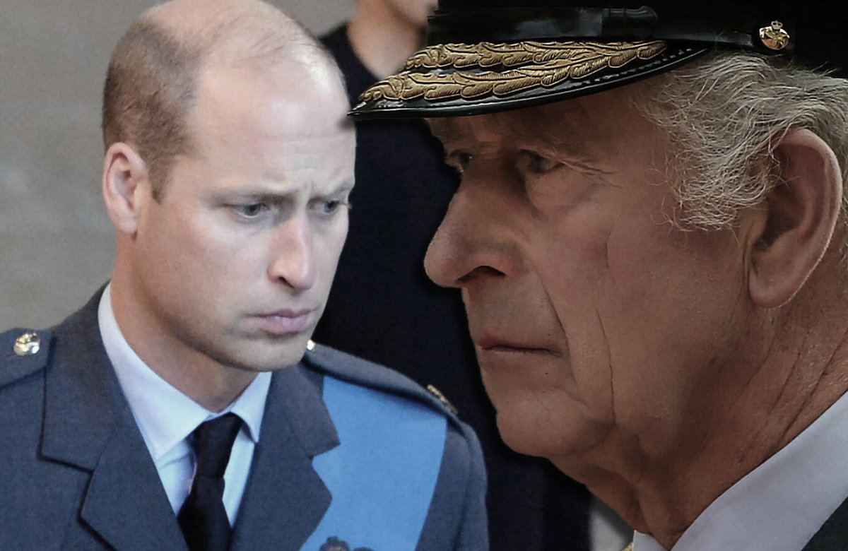 Prinz William und König Charles III. ernst
