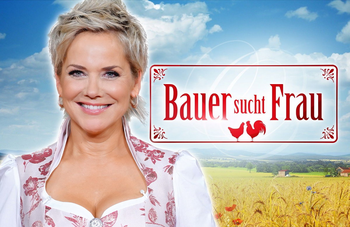 Inka Bause und das "Bauer sucht Frau"-Logo