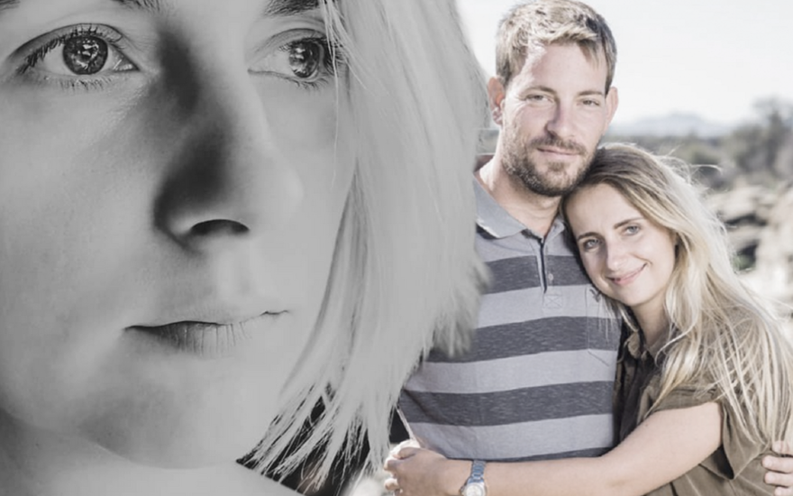 Anna Heiser guckt traurig, daneben Anna und Gerald Heiser Arm in Arm
