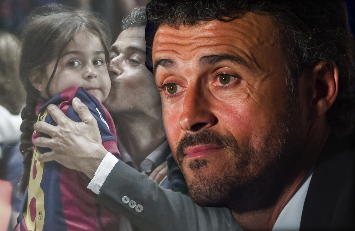WM 2022: Spaniens Nationaltrainer Luis Enrique traurig - im Hintergrund mit Tochter Xana
