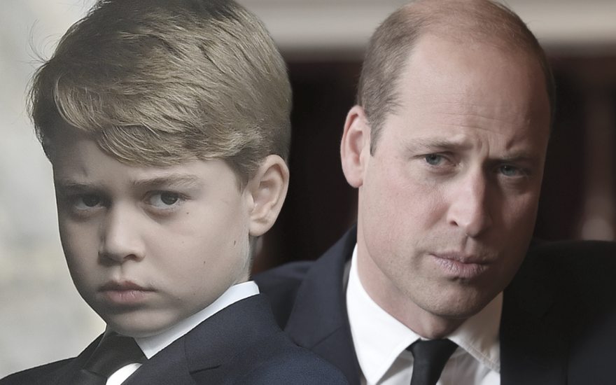 Prinz George und Prinz William schauen traurig