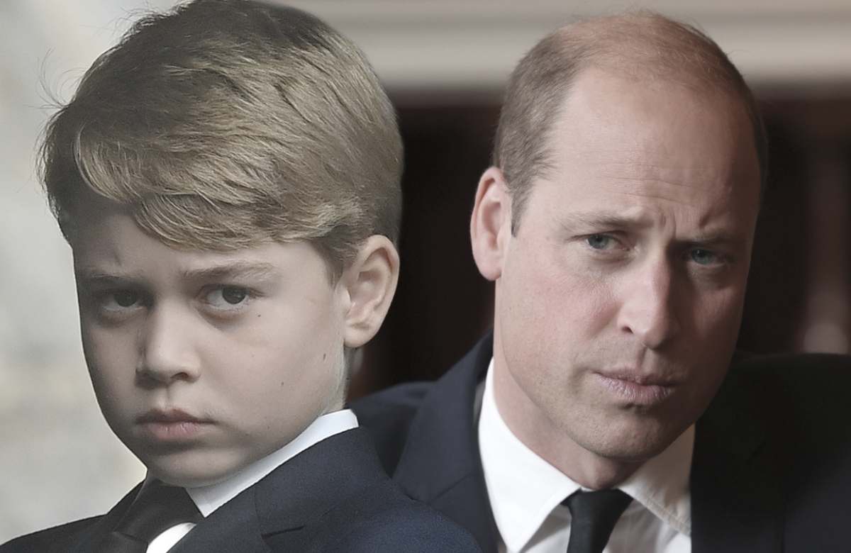Prinz George und Prinz William schauen traurig
