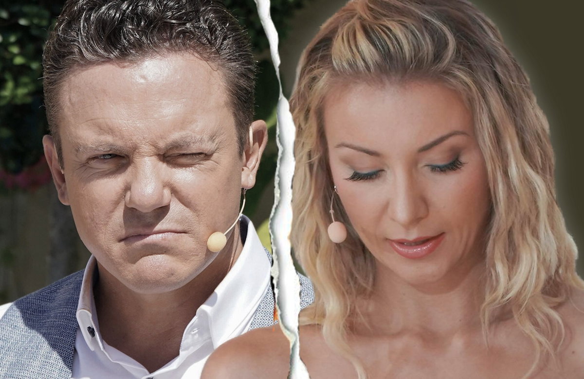 Stefan Mross und Anna-Carina Woitschack mit Riss in der Mitte