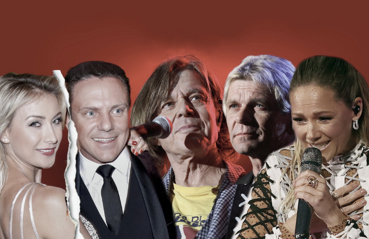 Collage mit Anna-Carina Woitschack, Stefan Mross, Jürgen Drews, Matthias Reim und Helene Fischer