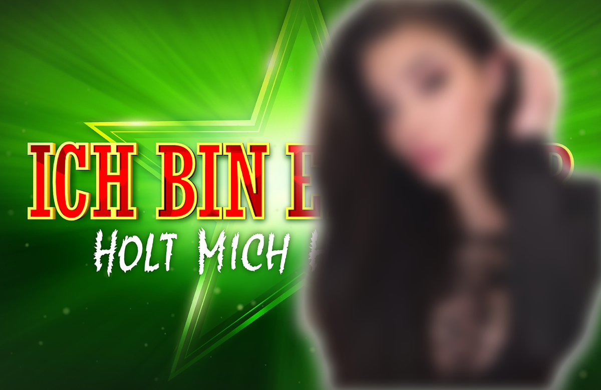 Melody Haase mit dem Dschungelcamp-Logo