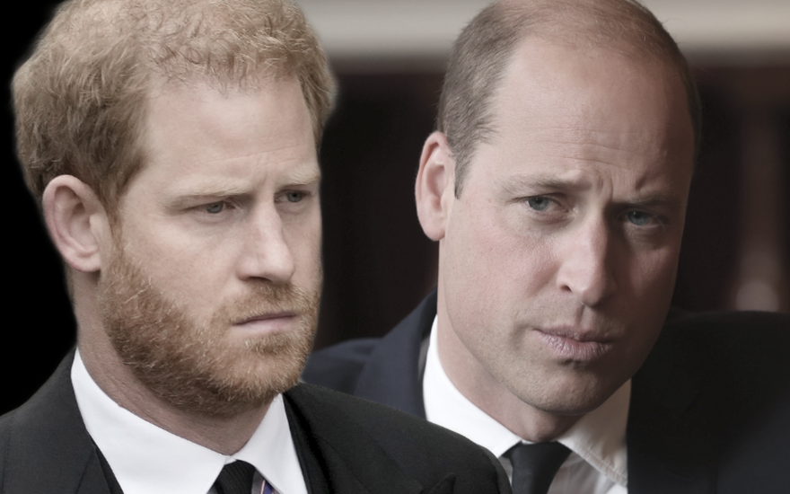 Prinz Harry und Prinz William gucken ernst