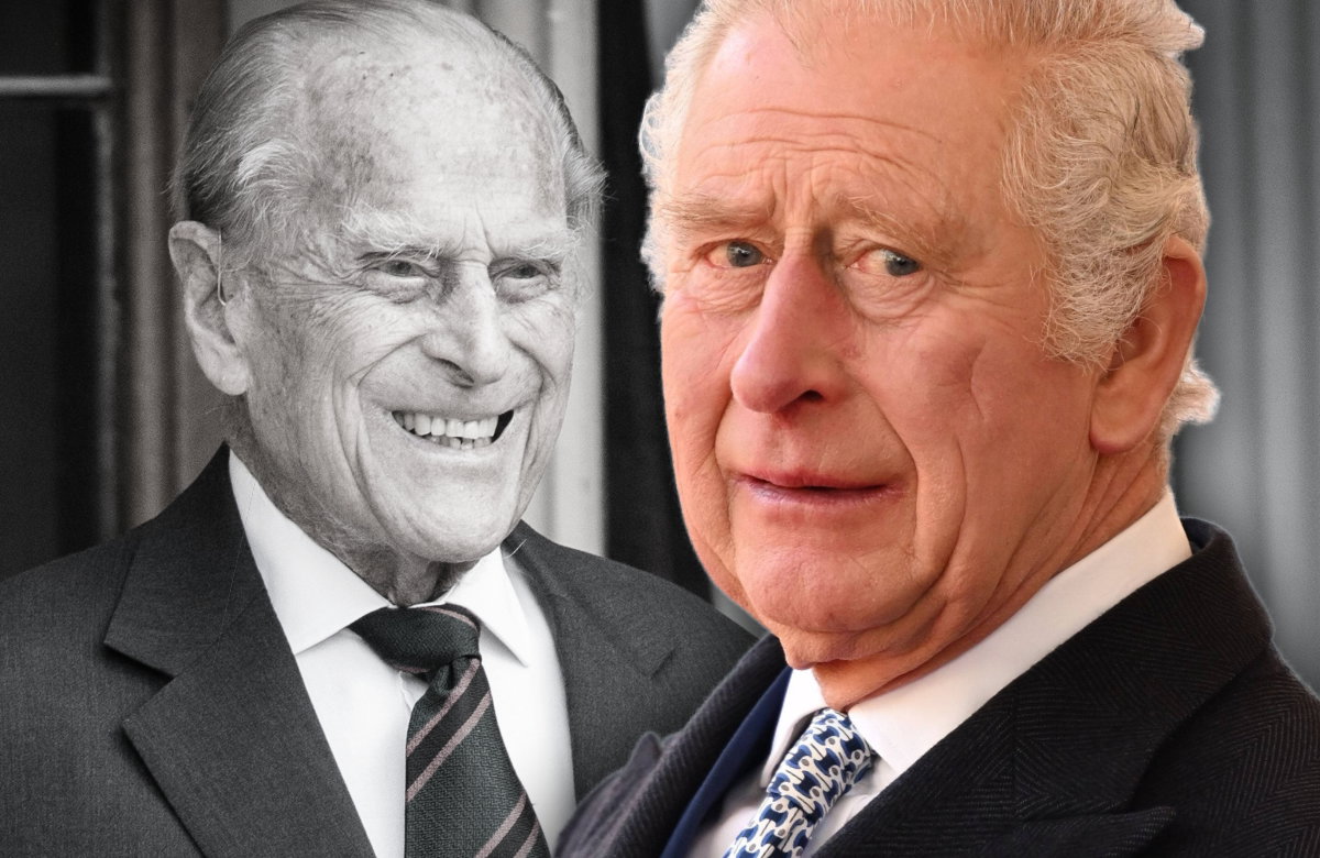 Prinz Philip lacht, König Charles III. guckt traurig