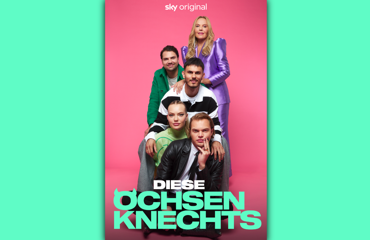 Offizielles Plakat für Staffel 2 der Sky-Doku "Diese Ochsenknechts" mit Natascha Ochsenknecht, Wilson, Jimi und Cheyenne
