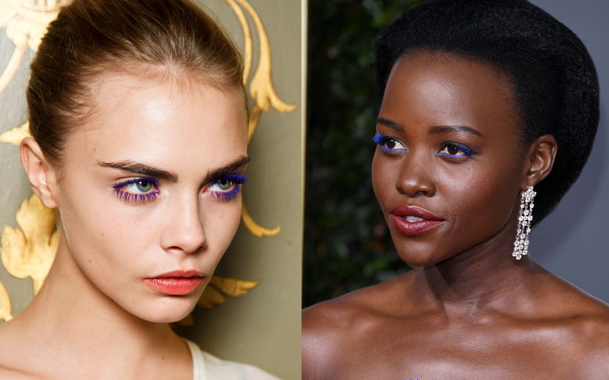 Cara Delevingne und Lupita Nyong’o mit blauer Mascara