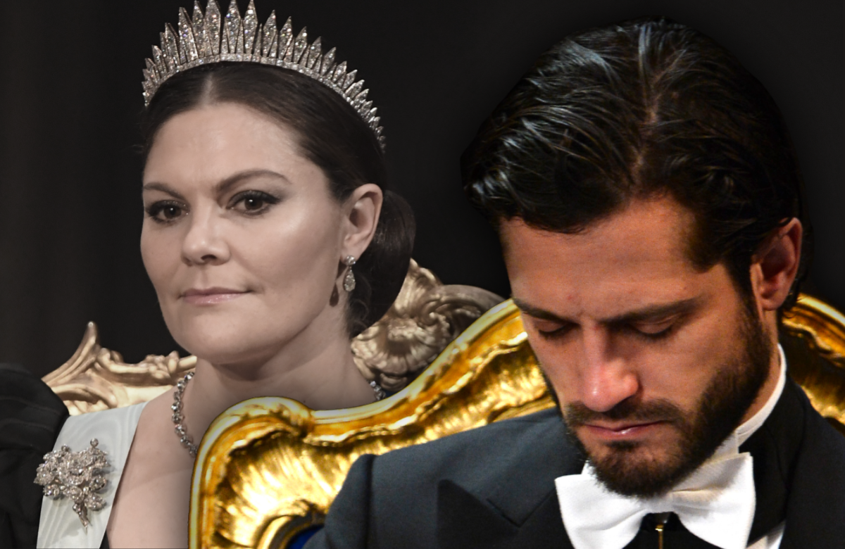Prinz Carl Philip und Prinzessin Victoria von Schweden traurig