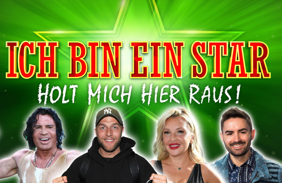Das Dschungelcamp-Logo mit Costa Cordalis, Filip, Pavlovic, Evelyn Burdecki und Menderes Bagci