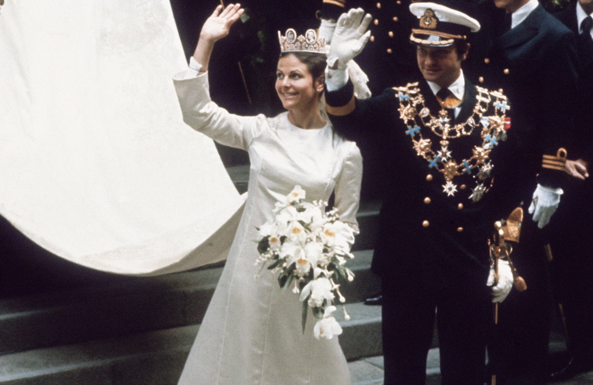 Königin Silvias und König Carl Gustafs Hochzeitstag 1976.