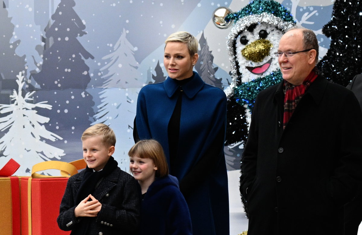 Charlene von Monaco mit Prinz Albert II. und ihren beiden Kindern.