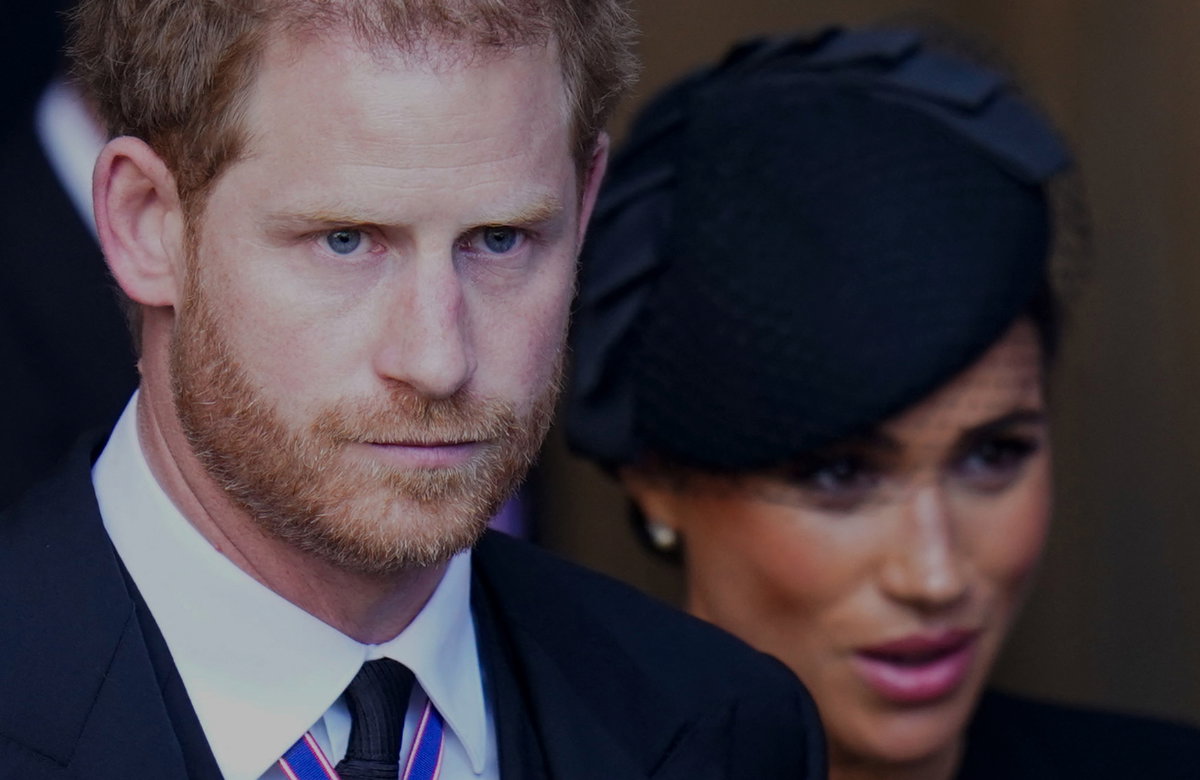 Prinz Harry und Herzogin Meghan beider Beerdigung von Queen Elizabeth II.