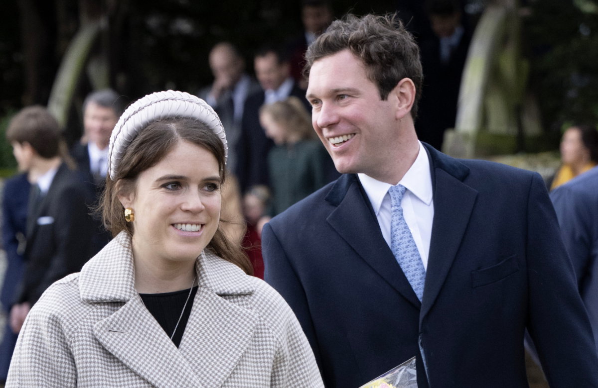 Prinzessin Eugenie und ihr Ehemann Jack Brooksbank lachen.