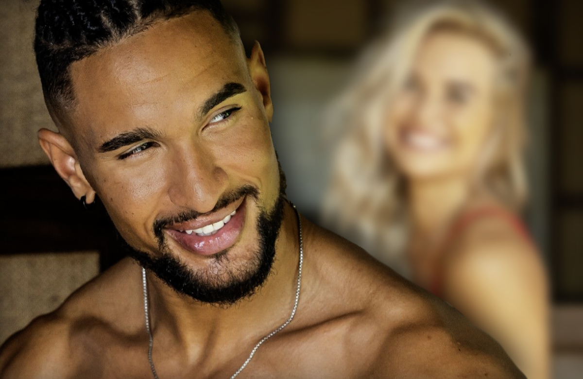 Bachelor David Jackson mit einer Favoritin (verschwommen)