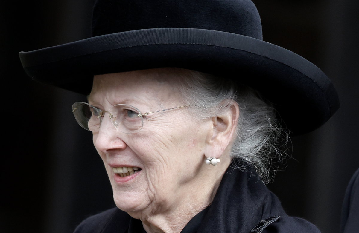 Königin Margrethe bei der Trauerfeier von Konstantin von Griechenland.