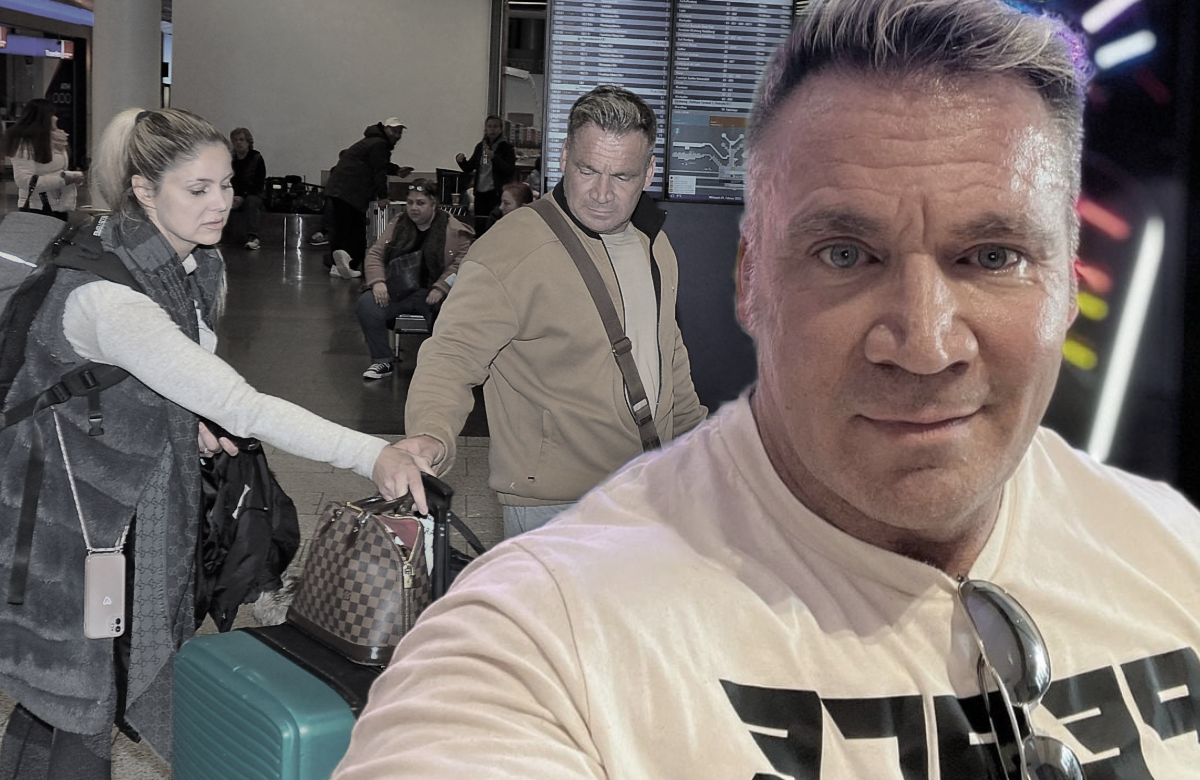 Yvonne Woelke und Peter Klein am Flughafen