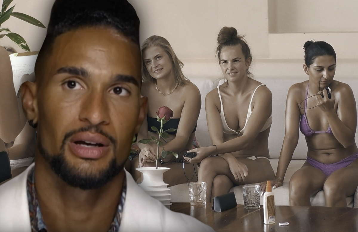 "Der Bachelor" 2023 - Folge 4 - David Jackson nachdenklich - im Hintergrund Henriette, Lisa & Chiara