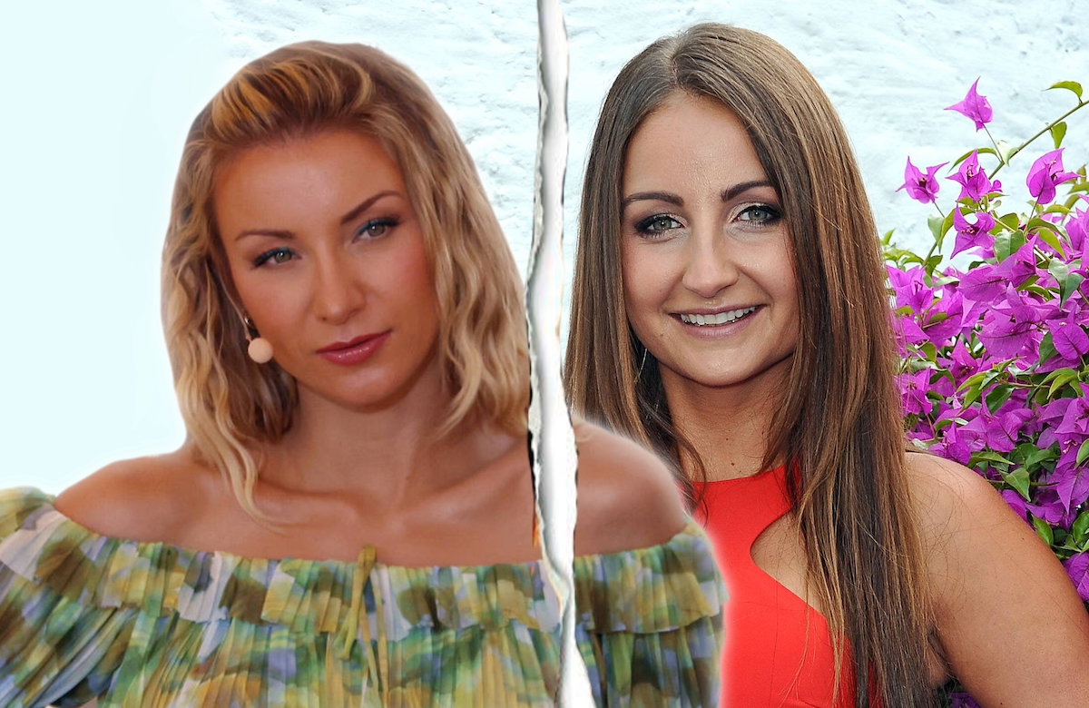 Eva Luginger lächelt, Anna-Carina Woitschack guckt bedrückt