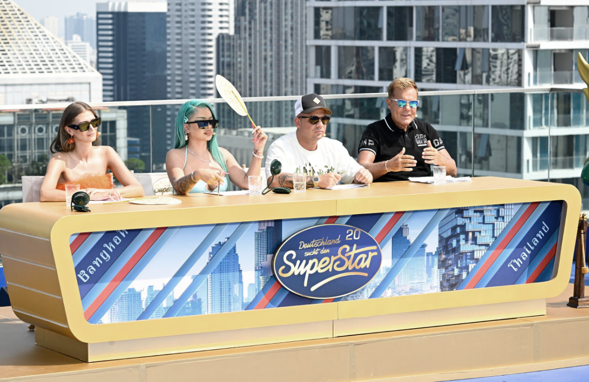 Leony, Katja Krasavice, Pietro Lonbardi und Dieter Bohlen beim DSDS-Recall
