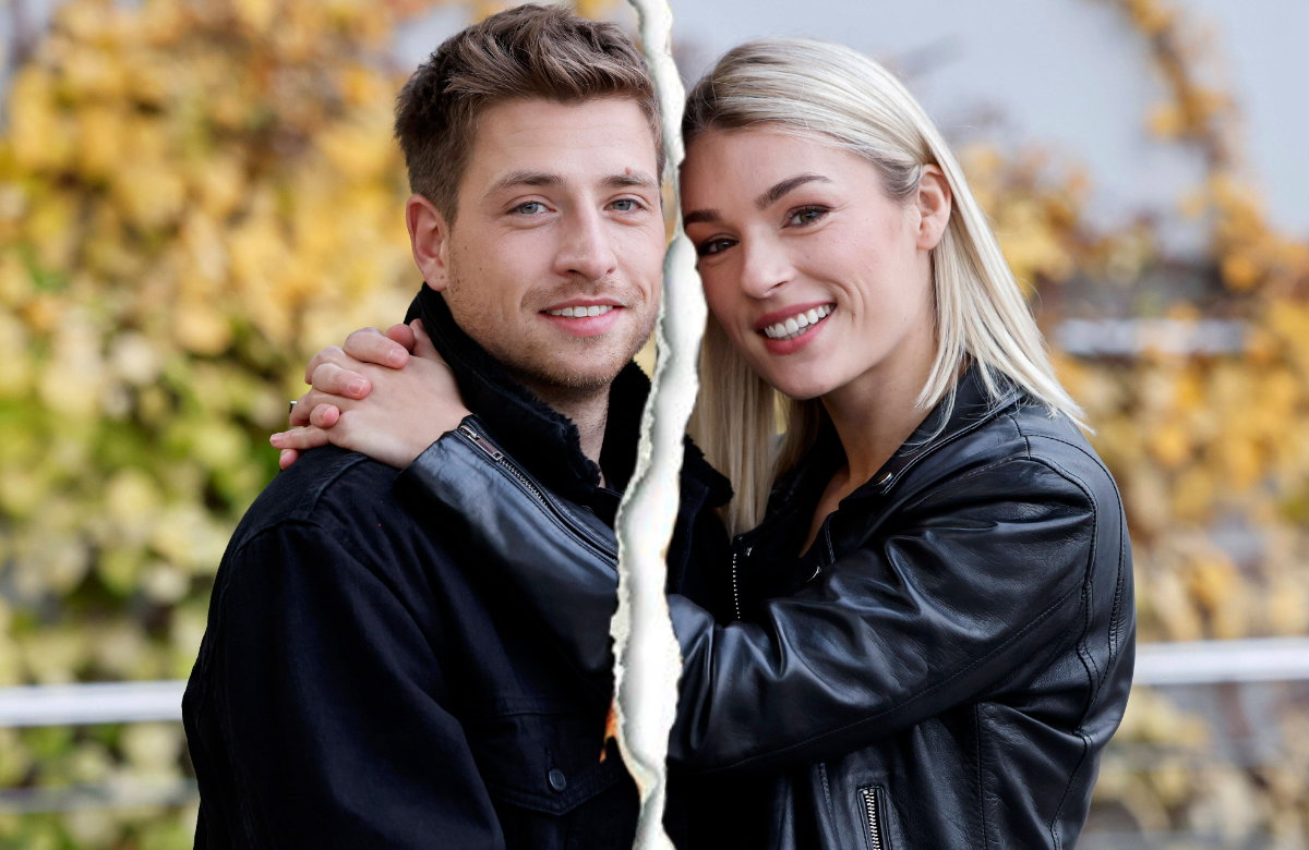 Dominik Flade und Anna Karolina Berger Arm ind Arm mit Riss in der Mitte