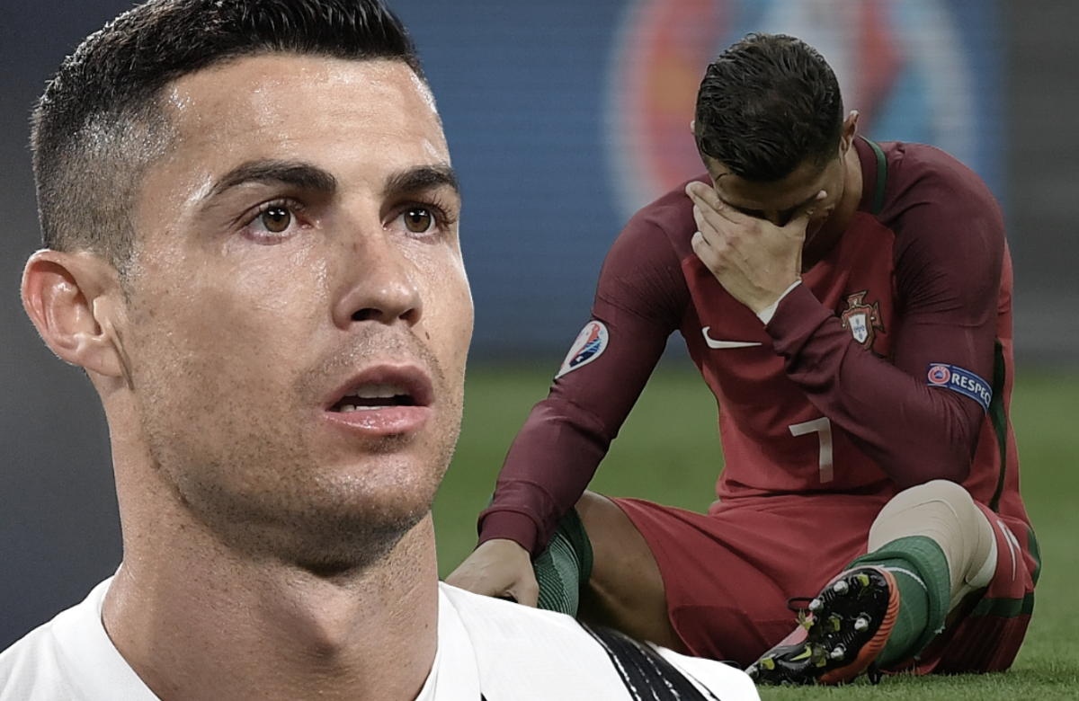 Cristiano Ronaldo guckt geschockt und weint