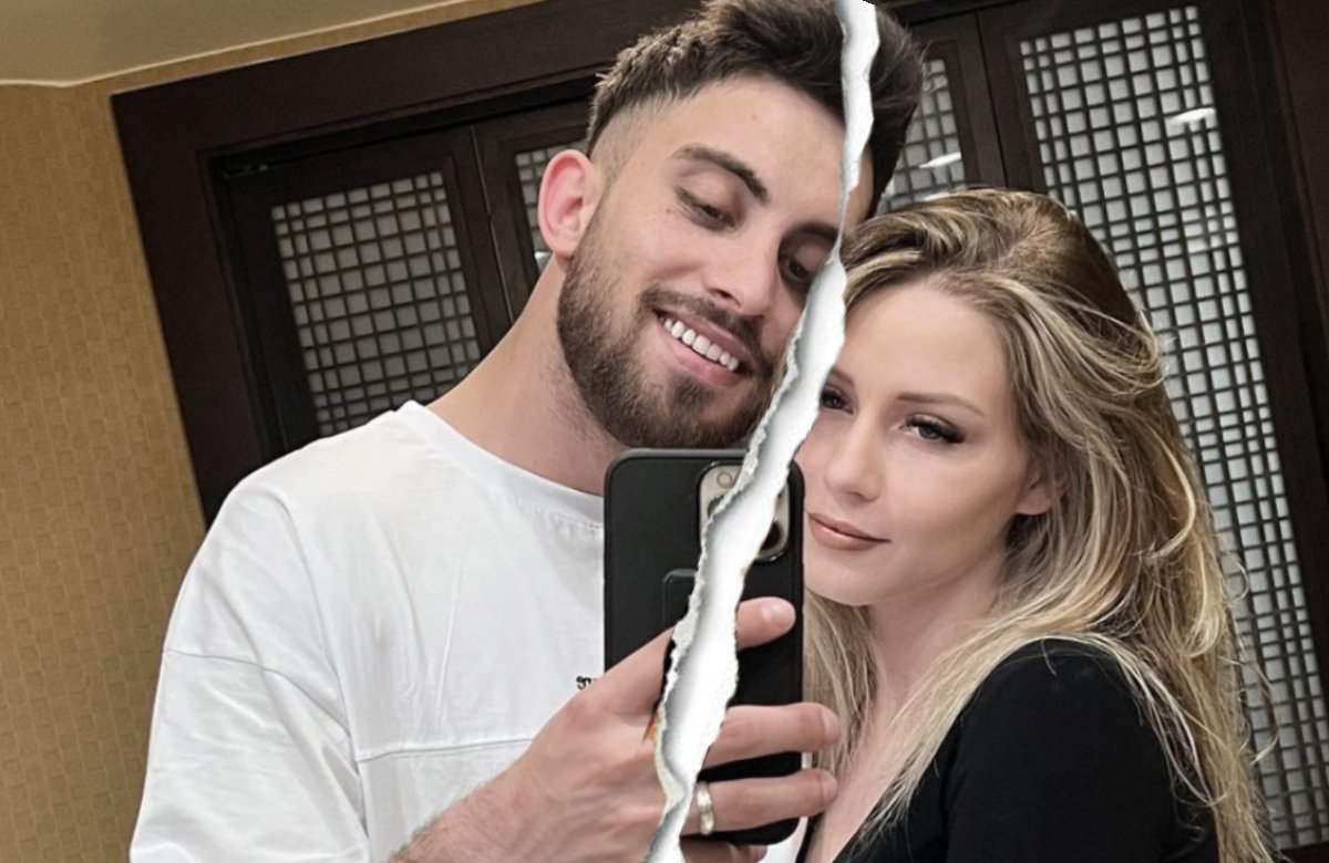 Loredana Wollny und Servet lächeln und machen ein Selfie