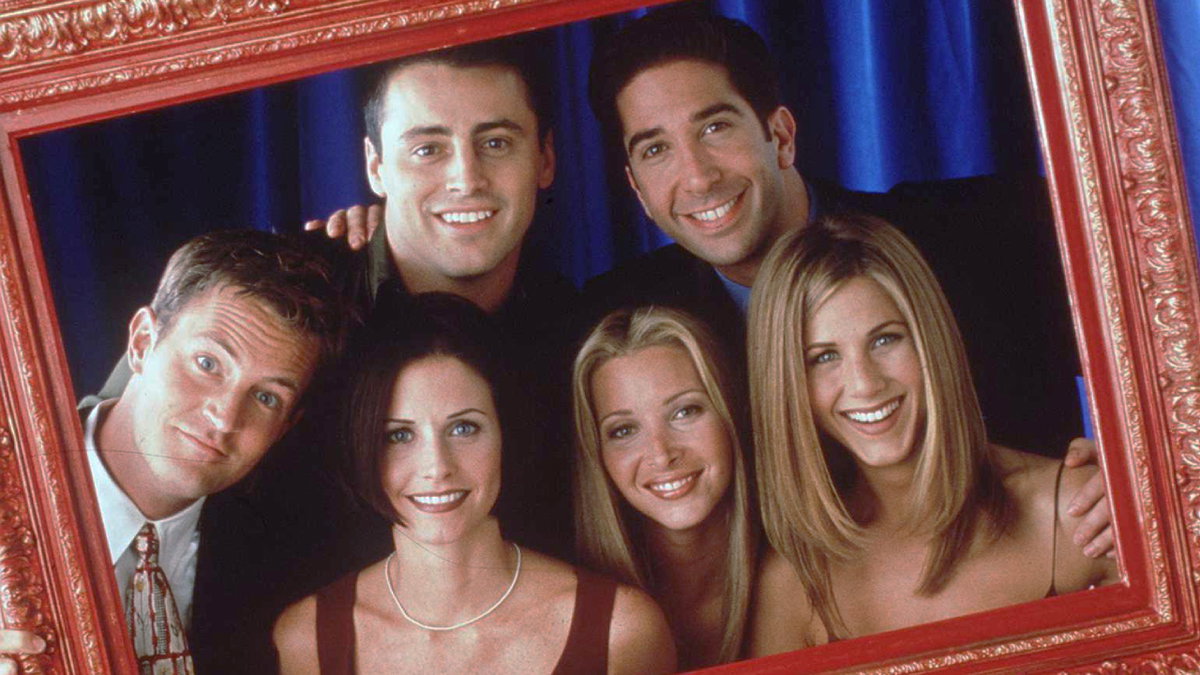 Der "Friends"-Cast posiert in einem Bilderrahmen