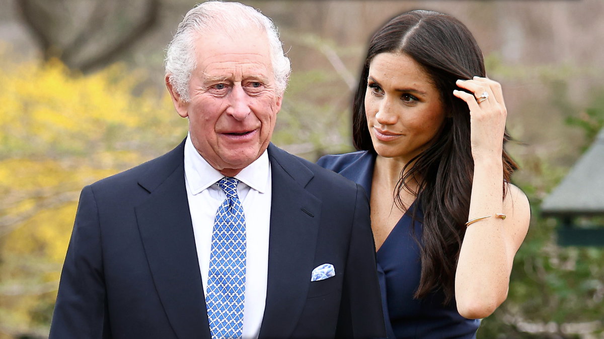 König Charles III. und Herzogin Meghan stehen nebeneinander