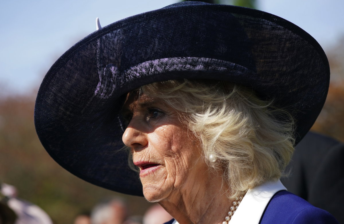 Königin Camilla guckt ernst, 2023.