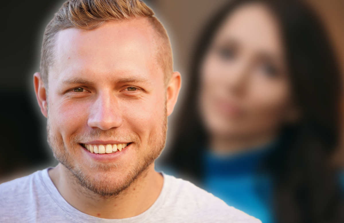 Patrick Romer lacht, Anastasiya Avilova unscharf