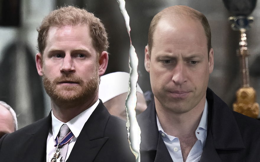 Prinz Harry und Prinz William gucken traurig