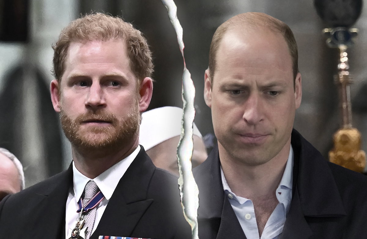Prinz Harry und Prinz William gucken traurig