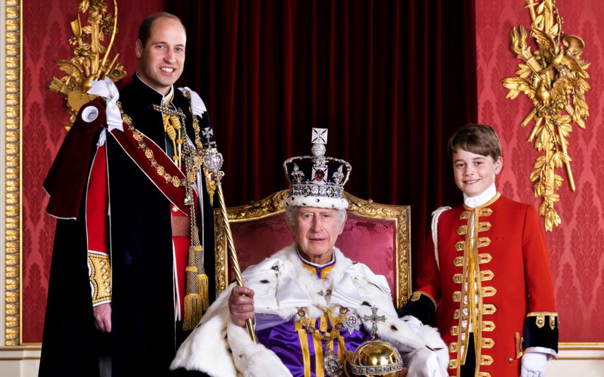 Prinz William, König Charles III. und Prinz George.