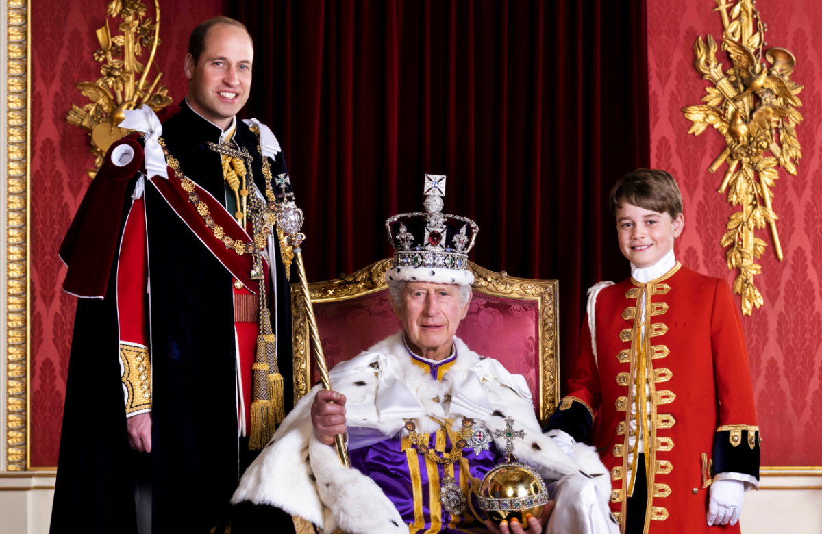 Prinz William, König Charles III. und Prinz George.