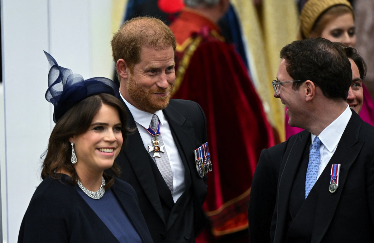 Prinzessin Eugenie, Prinz Harry und Jack Brooksbank.