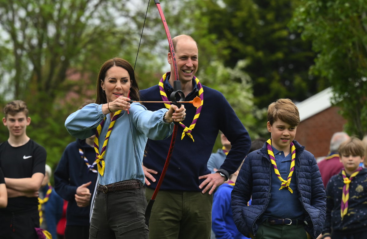 Prinzessin Kate, Prinz William und Prinz George bei den Pfadfindern.