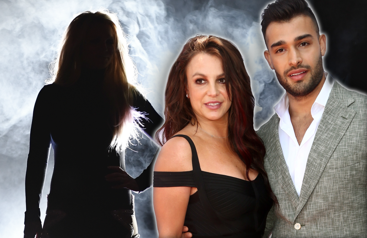 Britney Spears im Schatten - im Vordergrund Sam Ashari und Britney Arm in Arm