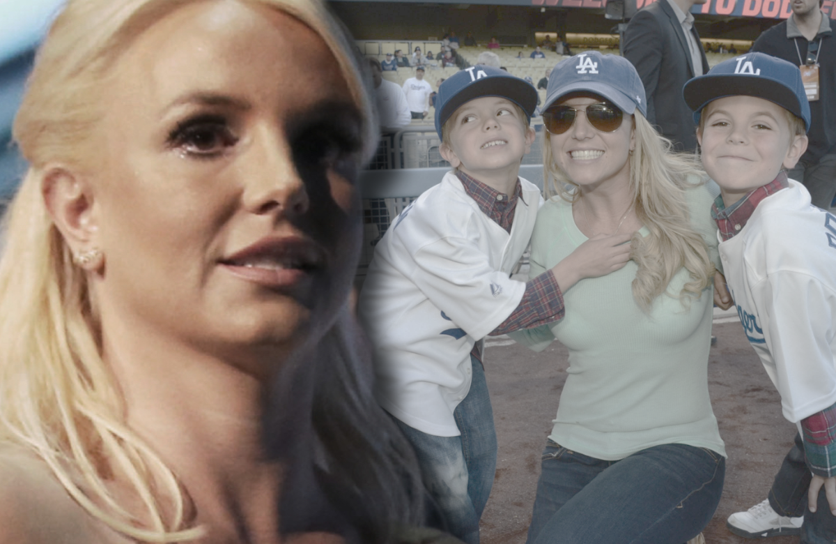 Britney Spears ernst und glücklich mit ihren Söhnen