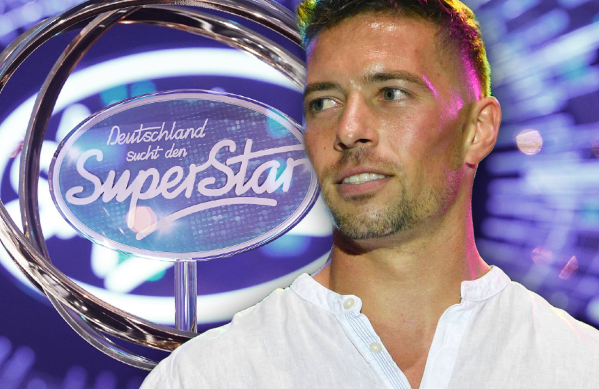 Ramon Roselly skeptisch, DSDS-Pokal im Hintergrund