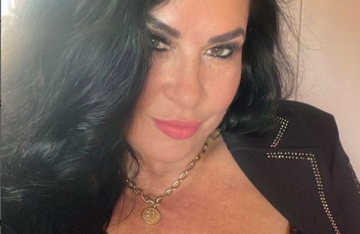 Selfie von Iris Klein mit pinken Lippen