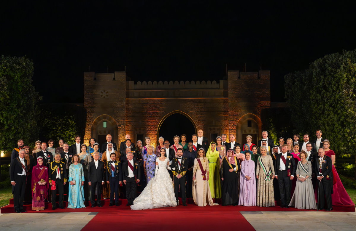 Hochzeitsgesellschaft von Prinz Hussein und Rajwa Al Saif in Jordanien.