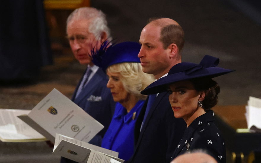 König Charles, Königin Camilla, Prinz William und Prinzessin Kate.